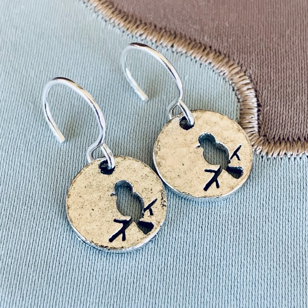 DONATED! Bird on a Branch Mini Earrings - Picture 6 of 10
